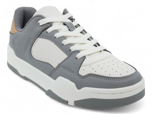 MEN GRY WHT PU CRTSOLE SNKRS
