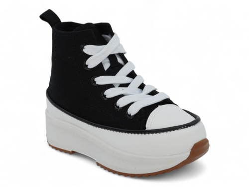GIRL BLK CANVAS HIGHTOP SNKR