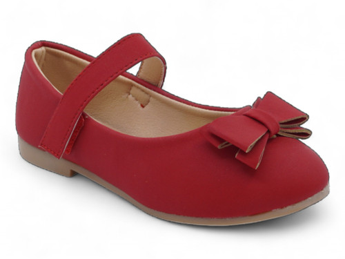 TOD RED NBUCK STRP BOW FLAT