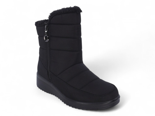 BLK FURLINED NYLON BOOTIE