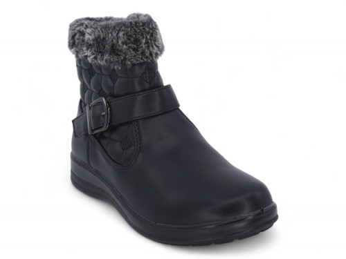 BLK DADA QUILTED BOOTIE W/ FUR