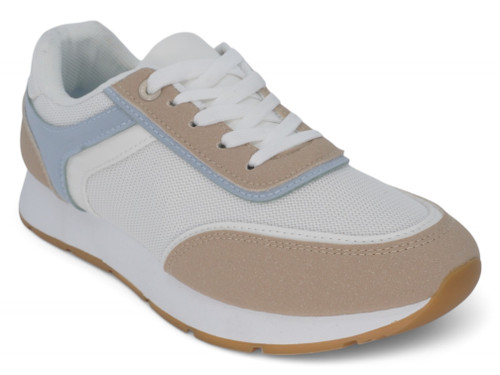 WHT FAUX SUEDE CASUAL SNEAKER