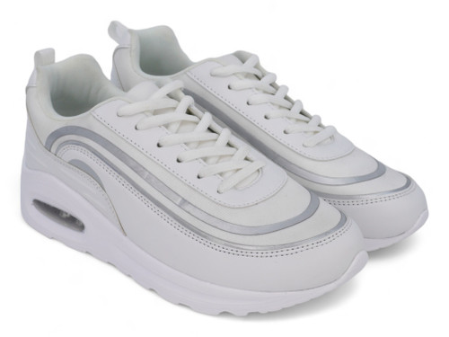 LADIES TRIPLE WHT BUBBLE SNKR