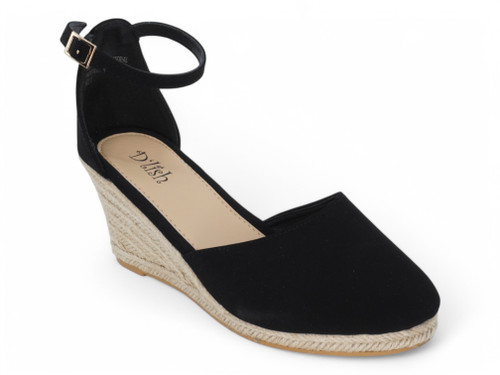 BLK FX SUEDE ESPADRILLE WEDGE