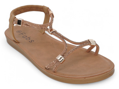 TAN FX SUEDE ADJ GEM SNDL