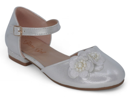 TOD SILVER FLWR PUMP