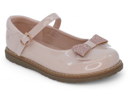 GIRL BLUSH PAT BOW BUCKLE SHOE