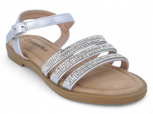 GIRL SILVER JWL STRP SANDAL