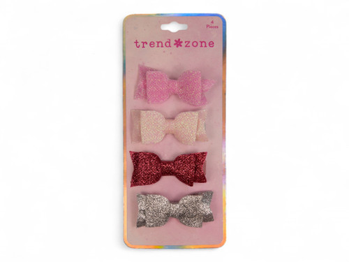 107-25424 4 PC GLITTER BOW