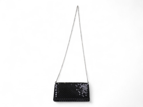 SLLT014 BLK METAL MESH CLUTCH