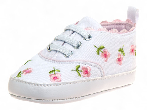 LA91067 BABY WHT FLWR SNEAKER