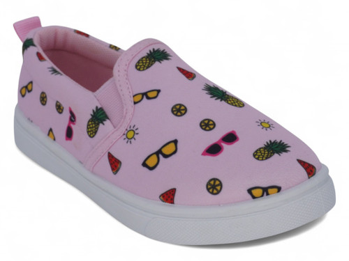 GIRLS PINK SUMMER PRNT SLIP ON