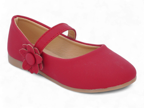 TODD RED NUBUCK FLOWER FLAT