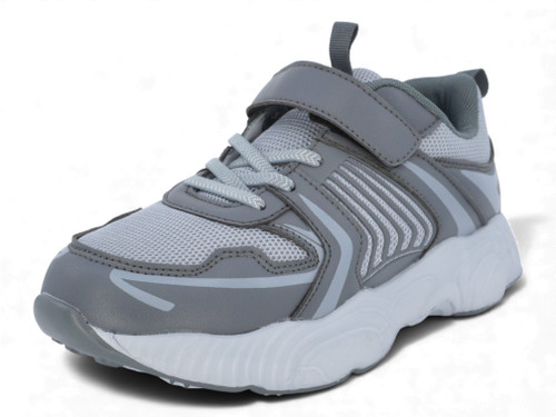 BOYS LITGRY/DRKGRY PU MESH SNK