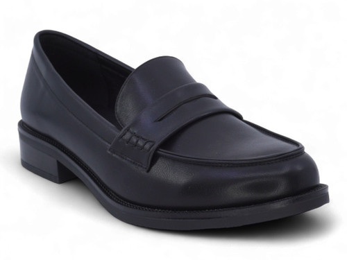 BLK VGN LTHR BASIC LOAFER