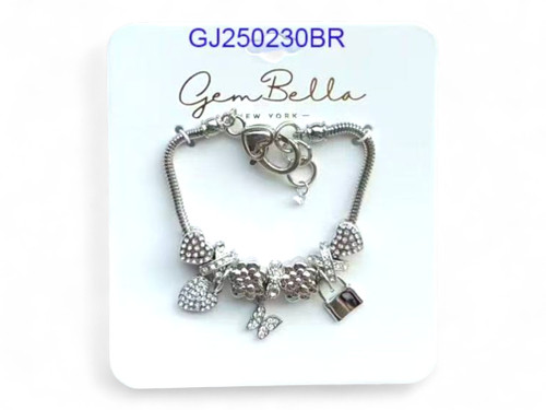 GJ250230BR SILVER CHARM BRAC