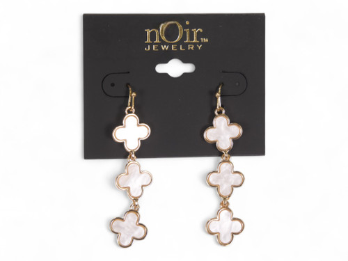 Gold & Ivory Clover Earring