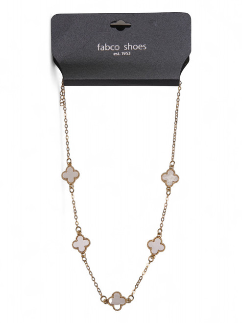 Pearl & Gold Clover Necklace