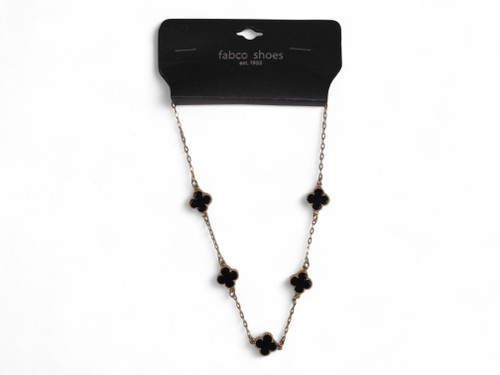 N3062X BLACK CLOVER NECKLACE