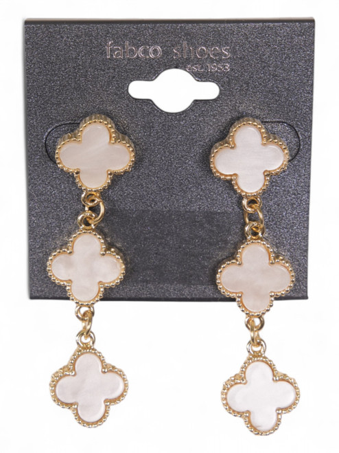 Pearl & Gold Clover Earring