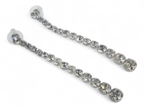 Circle Stone Drop Earrings