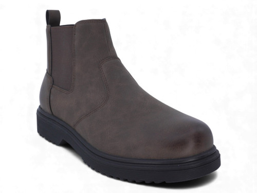 MENS DRK BRWN VG LTHR ZIP BOOT