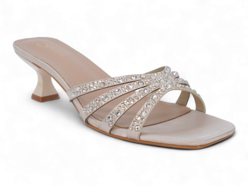 GOLD SATIN GEM KTTN HEEL
