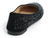 BLK NUBUCK RHINESTONED FLAT