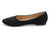 BLK NUBUCK RHINESTONED FLAT