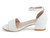 GIRLS WHT PLAIN PU BLOCK HEEL