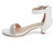 GIRLS WHT STONE ANKL STRP HEEL