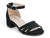 GIRLS BLK STONES STRAPPY HEEL