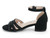 GIRLS BLK STONES STRAPPY HEEL