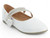 GIRLS WHITE STUD STRPS FLAT
