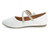 GIRLS WHITE STUD STRPS FLAT