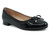 GIRLS BLK PAT GLTR TRIM PUMP