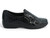 BLK PTNT SLIP ON W CROC TEXTUR
