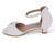 GIRLS WHITE PAT GLTR BOW HEEL