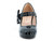 GIRLS BLK PAT BOW STRP PUMP