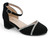 GIRLS BLK NUBK STUDDED PUMP