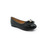 GIRLS BLK BOW PEARL ORNT FLAT