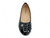 GIRLS BLK PAT METAL ORMT FLAT