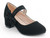 GIRLS BLK NBCK BOW STRP PUMP