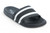 MENS BLACK WHITE STRIPE SLIDES