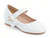 GIRLS WHITE PAT BOW STRP PUMP