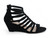 BLACK STRAPS GLADIATOR WEDGE