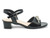 GIRLS BLK PAT STUDD BOW HEEL