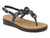 BLACK PATENT FLOWER SANDAL