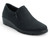 BLK SLIP ON W/ZIPPER COMF WEDG