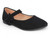 TODD BLK NBUCK STRP BOW FLAT